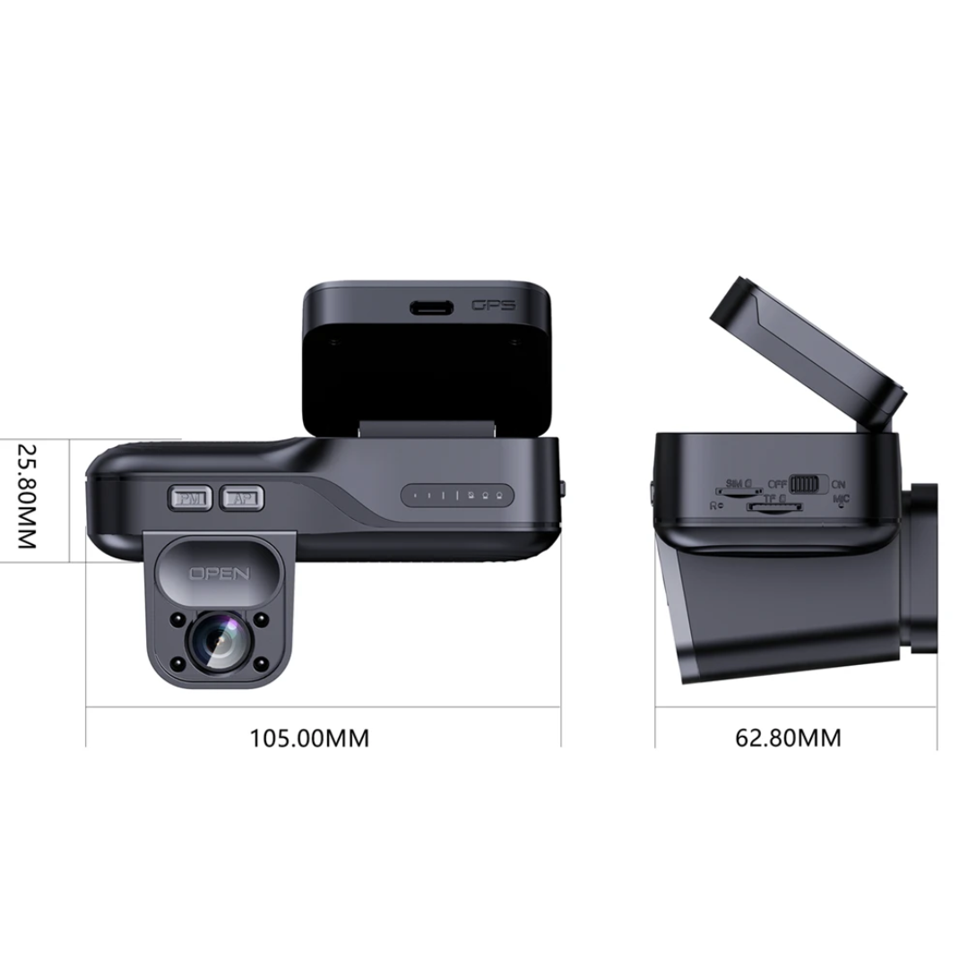 MotionVue 4G Dual Dashcam – Dual 1080P Cameras with 24hr Parking Surveillance